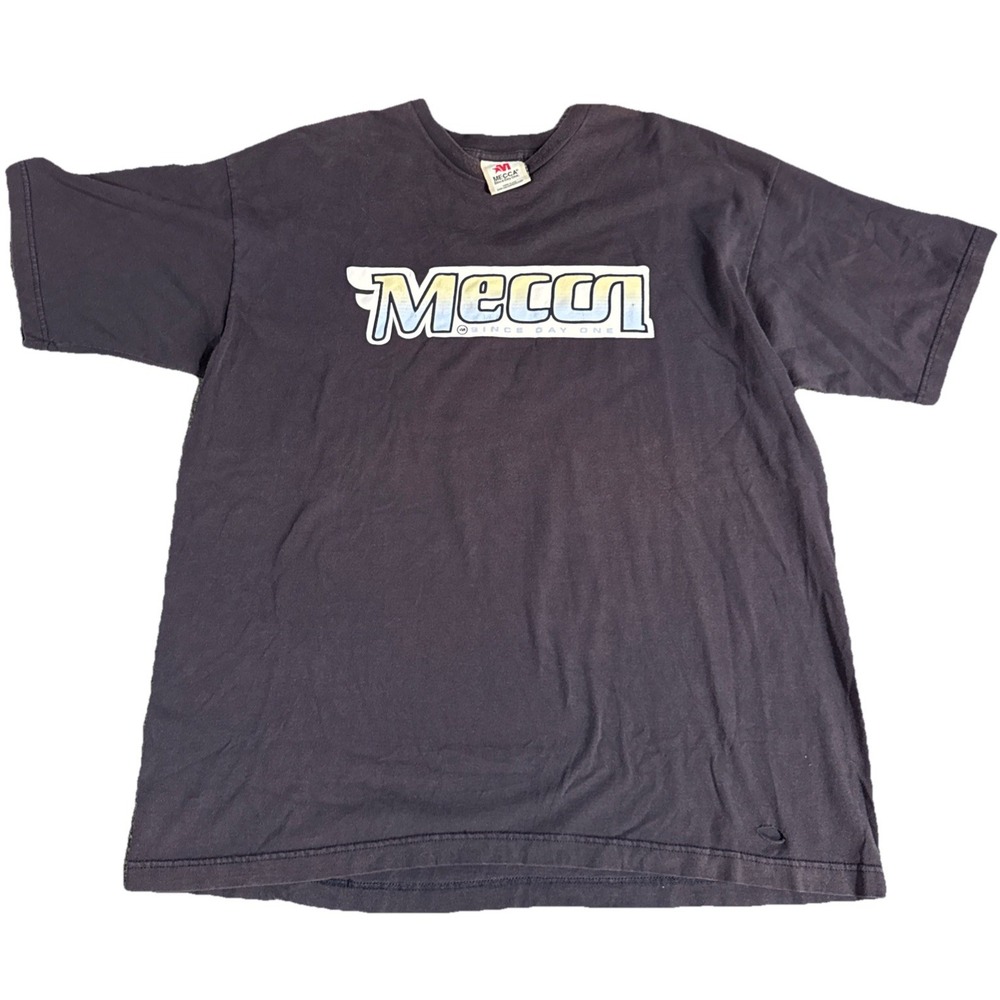 Vintage Mecca T Shirt Mens XXL Blue Y2K Baggy Hip Hop